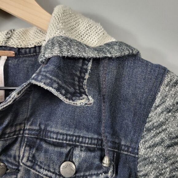 Free People Distresssed Denim Jacket. Dark Blue Wash XS#26 - Picture 9 of 15